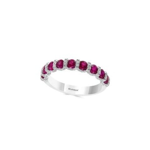 Effy14K White Gold, Ruby & Diamond Band Ring