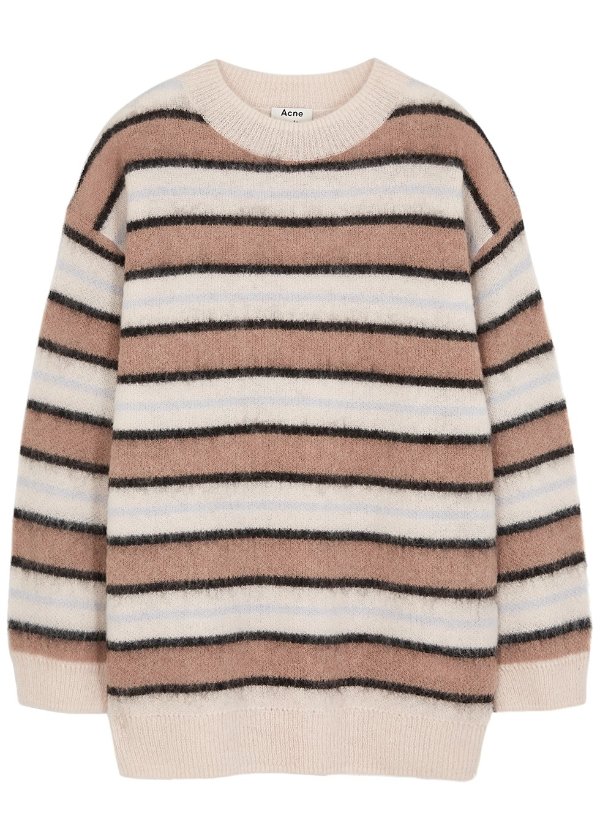 Karalynn striped fine-knit jumper