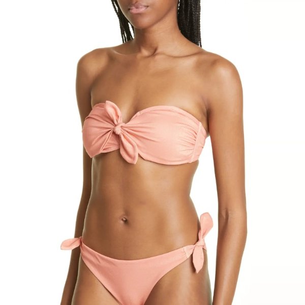 Pattie Shimmer Strapless Two-Piece Bikini