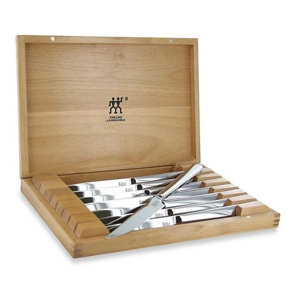8-Piece Stainless Steel Steak Knife Set in Presentation Box | Bed Bath & Beyond
