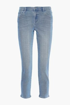 Ruby cropped faded high-rise slim-leg jeans