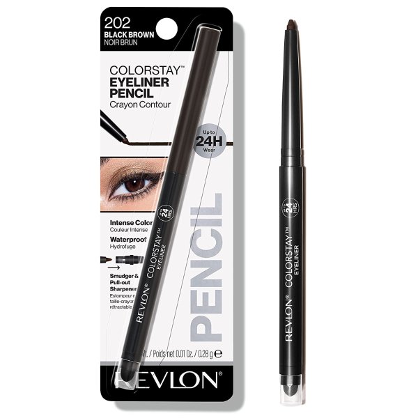 Pencil Eyeliner Waterproof, Black Brown, 0.01 Oz