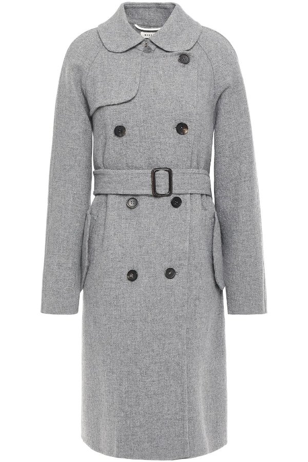 Montmatre double-breasted belted wool-blend coat