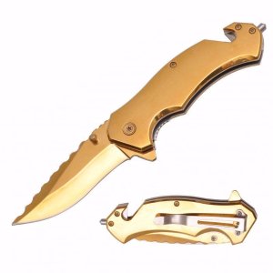 Titanium Tactical Spring Assisted Open Pocket Knife Rescue Glass Breaker EDC New