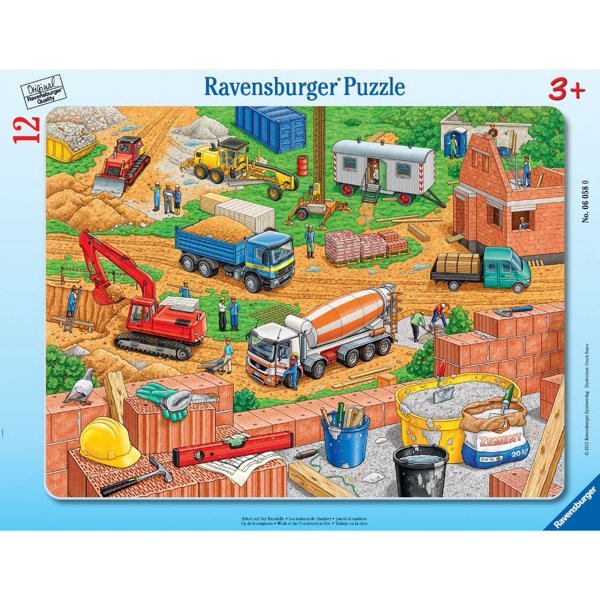 -Work at the Construction Site - Frame Puzzle, Puzzle size: 14.75 x 11.5 By Ravensburger