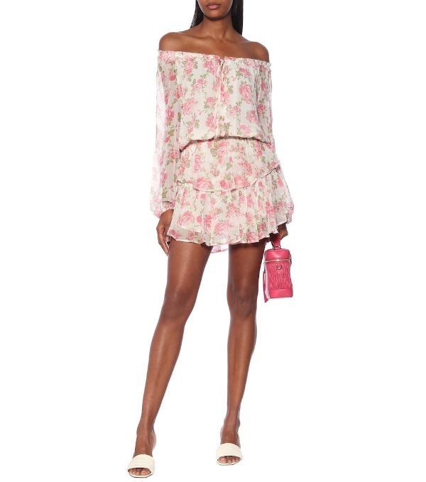 Popover floral silk dress