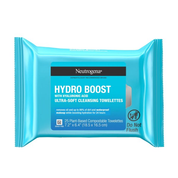 Hydro Boost Makeup Remover Wipes & Face Cleansing Towelettes, 25 Count