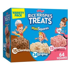 Kellogg's Rice Krispies Treats Mini-Squares, Crispy Marshmallow Squares, Variety Pack 64 Count