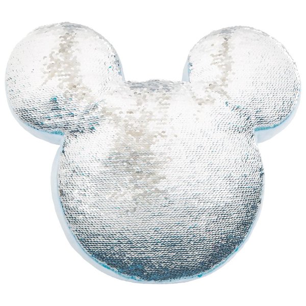 Mickey Mouse Icon Reversible Sequin Plush Pillow – Arendelle Aqua | shopDisney