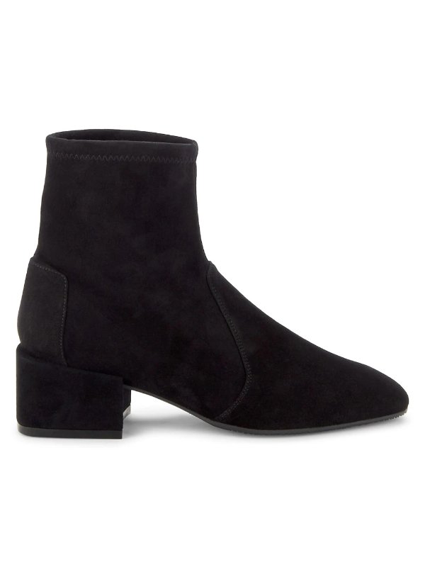 Accordion Suede Ankle Booties