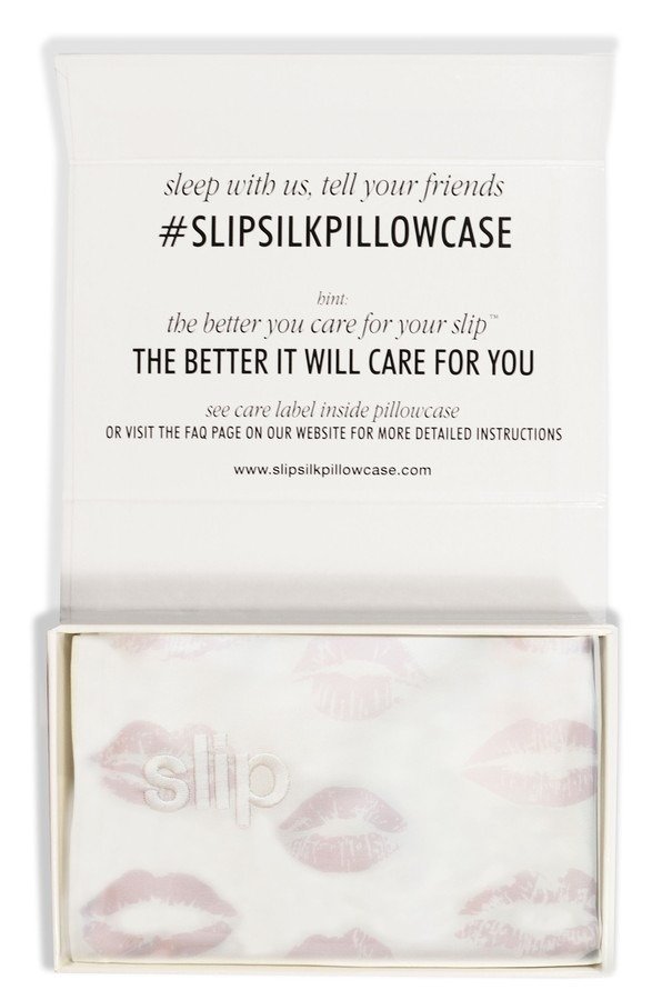 slip™ for beauty sleep Slipsilk™ Pink Kisses Pure Silk Pillowcase