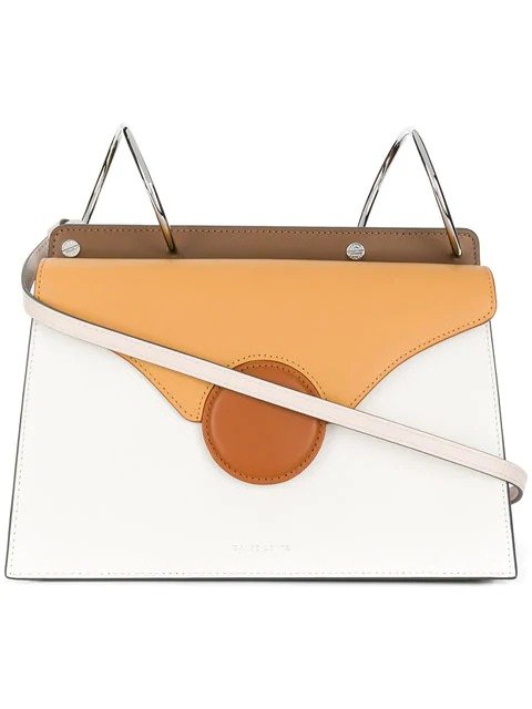 white and brown Phoebe leather cross-body bag