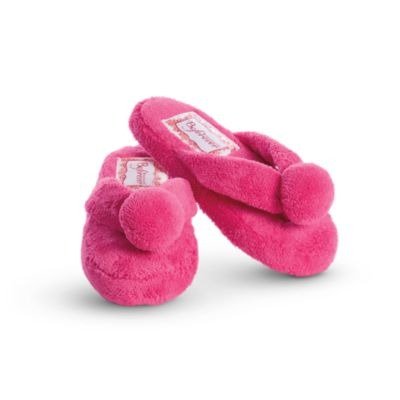 Fuzzy Fuchsia Slippers for Girls | BeForever | American Girl