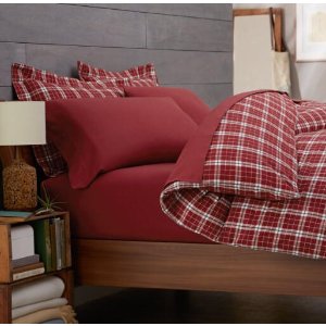 Pinzon Lightweight Cotton Flannel Duvet Cover - Full/Queen (Two Styles Available)