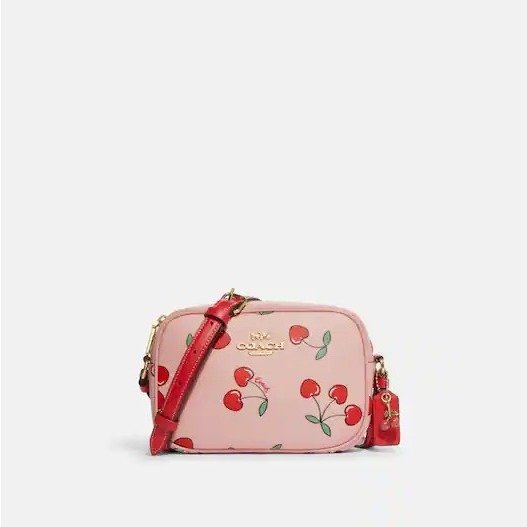 Mini Jamie Camera Bag With Heart Cherry Print
