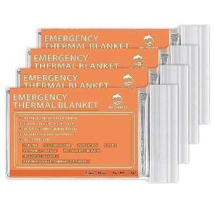 QIO CHUANG Emergency Mylar Thermal Blankets -Space Blanket Survival kit Camping Blanket (4-Pack)