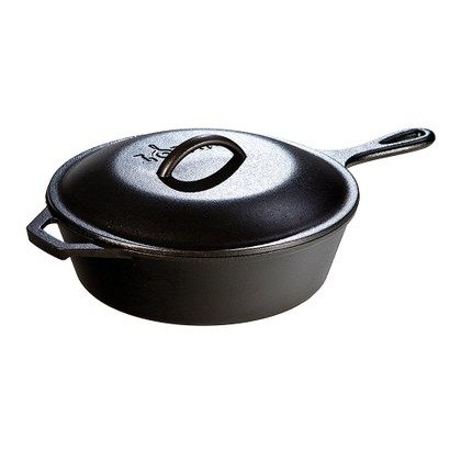 10.25'' Covered Cast Iron Deep Skillet