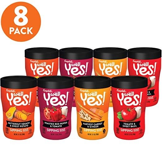 Well Yes! Sipping Soup, Vegetable Soup On The Go, Vegetarian Variety Pack, 11 oz. Cup (Pack of 8)