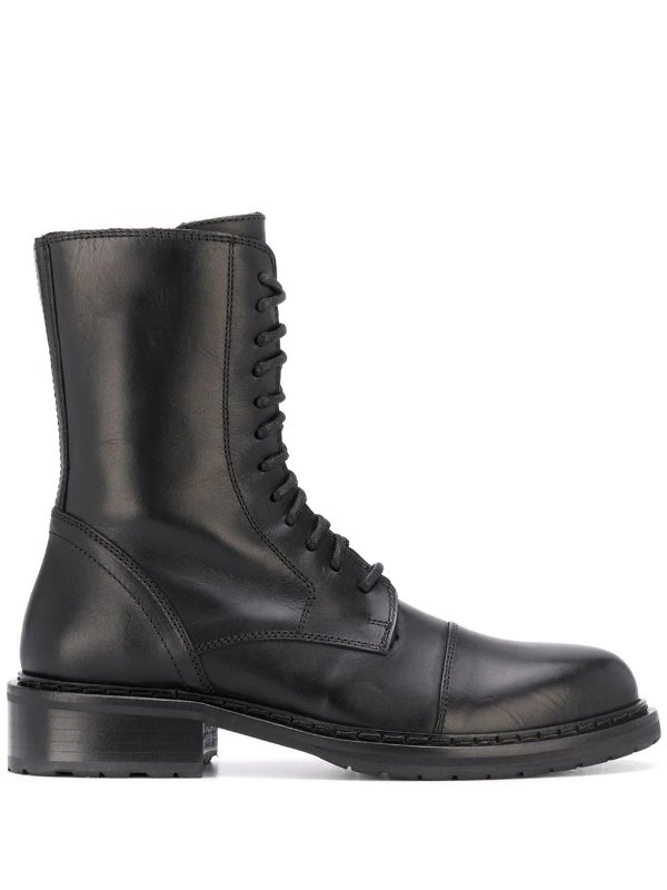 leather combat boots