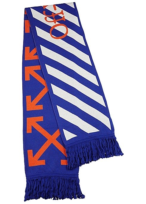 Arrows logo-intarsia knitted scarf