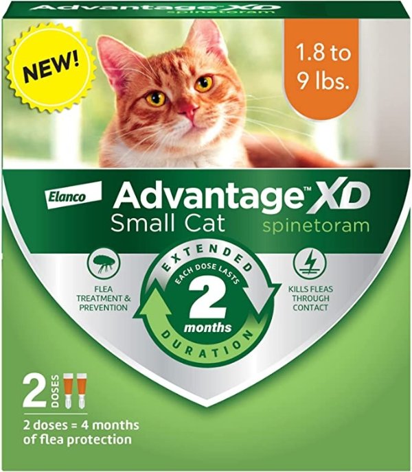 XD 猫咪体外驱虫2剂 每剂2个月有效 1.8-9lb适用