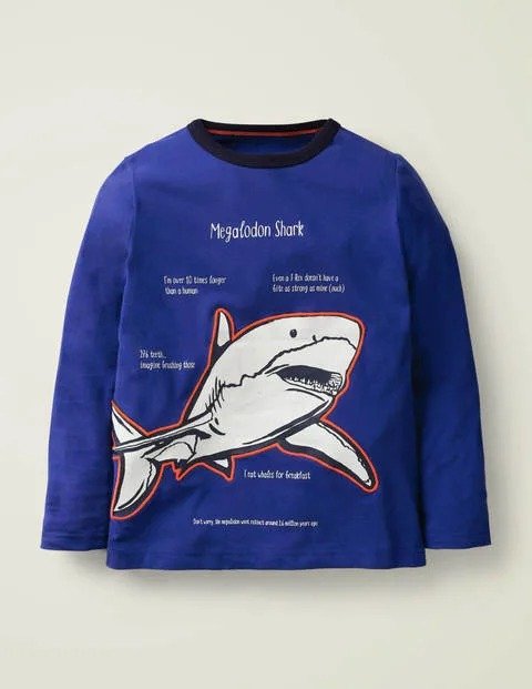 Glow-In-The-Dark Beast T-Shirt - Howlin Blue Shark | Boden US