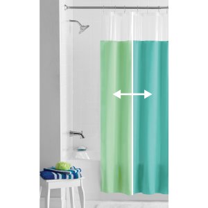Mainstays Reversible Blue/Green PEVA Shower Curtain or Liner, 70" x 72"