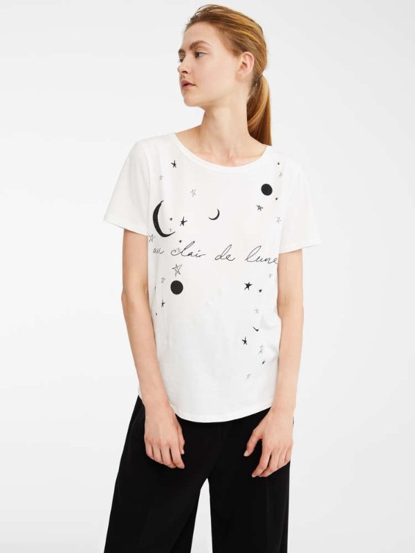 Cotton jersey T-shirt, ivory -