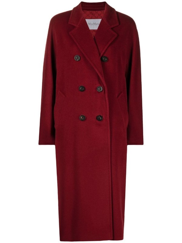 Wool and cashmere blend double-breasted coat