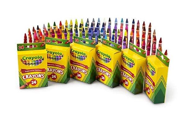 24 色彩色蜡笔，6盒