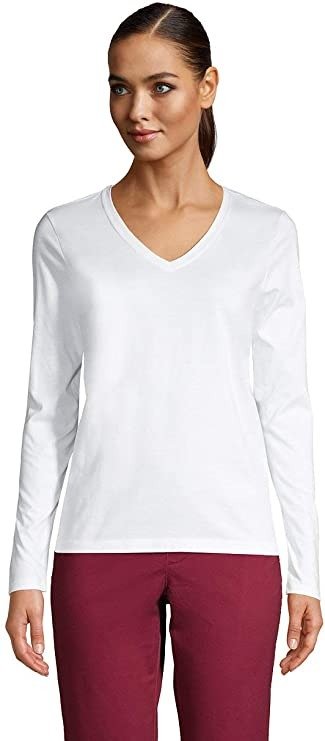 ' End Women's Relaxed Supima Cotton Long Sleeve V-Neck T-Shirt