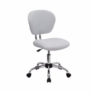 Flash Furniture H-2376-F-WHT-GG Mid-Back White Mesh Task Chair with Chrome Base