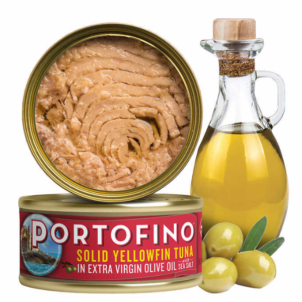 Portofino Solid Yellowfin Tuna in Extra Virgin Olive Oil with Sea Salt, 4.5 oz, 8 ct