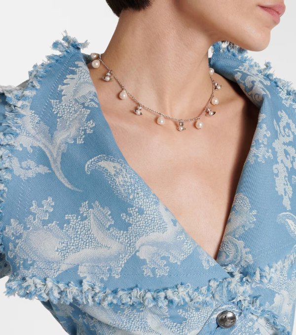 Emiliana baroque pearl-embellished necklace