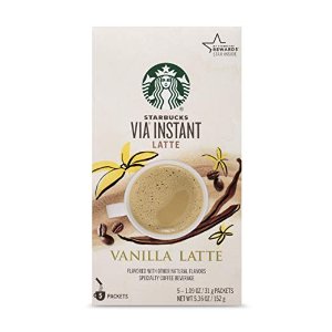 Starbucks VIA Instant Coffee, Vanilla Latte, 5 Count