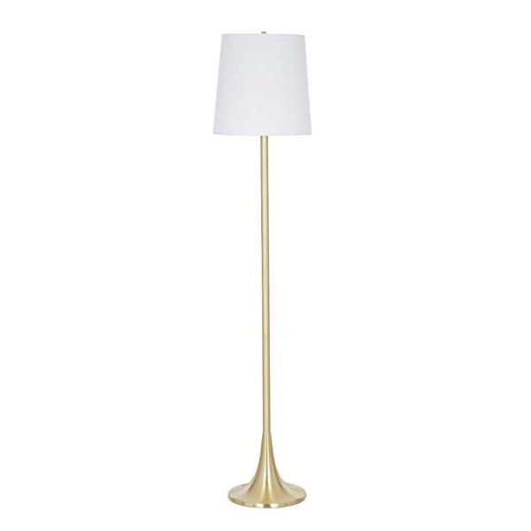 Amazon Brand - Rivet Mid-Century Modern Stand Floor Lamp with LED Light Bulb - 58.5 Inches, Gold