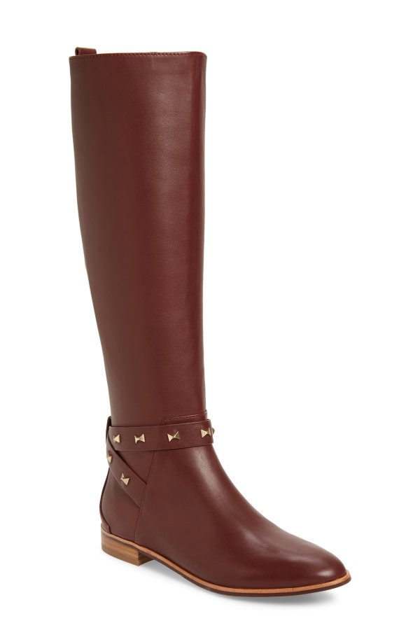 Plannia Bow Hardware Knee High Riding Boot