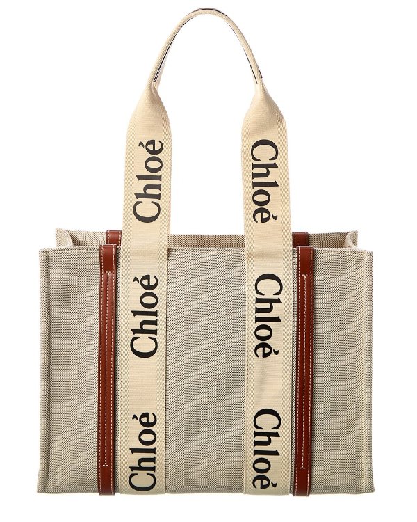 Woody Medium Canvas & Leather Tote