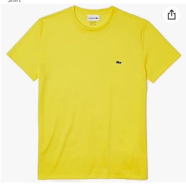 Lacoste 男士圆领黄色T恤xs码