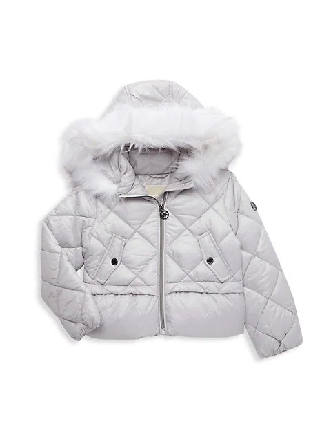 Baby Girl's Faux Fur-Trim Puffer Jacket