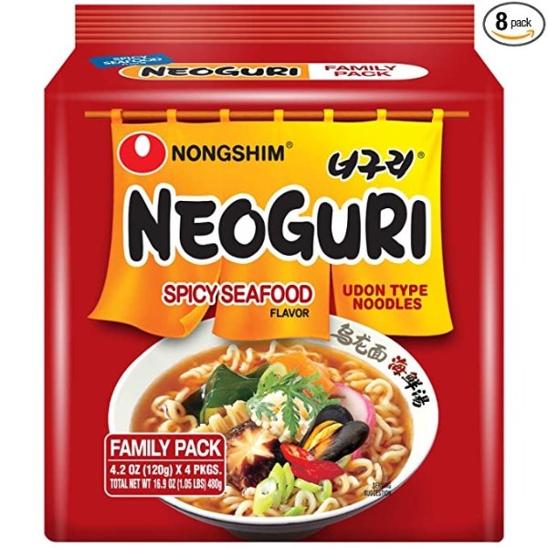 Neoguri Spicy Seafood with Udon-Style Noodle, 4.2 Ounce, 4 Count (Pack Of 8)