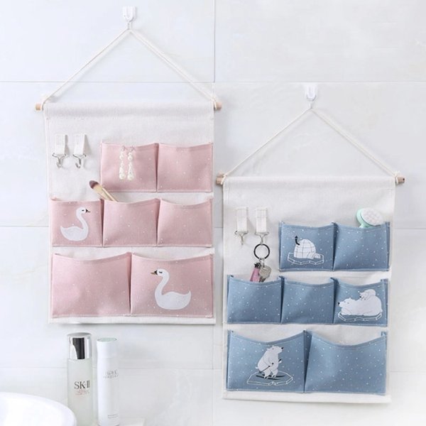 Cloth Household Storage Storage Bag Wall-mounted Cute Large-capacity Hanging Bag Sundries Storage Hanging Bag