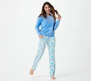 MUK LUKS French Terry Top and Butter Knit Jogger Set - QVC.com