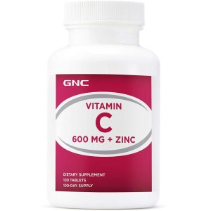 GNC Vitamin C 600mg + Zinc | Provides Immune Support | 100 Tablets
