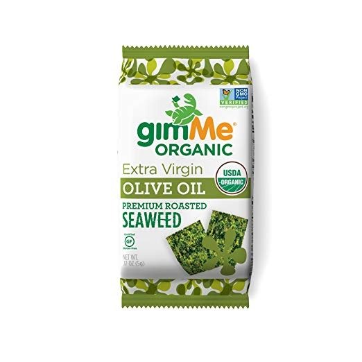 Organic Premium Roasted Seaweed, Extra Virgin Olive Oil, 5 gram, 12 Count