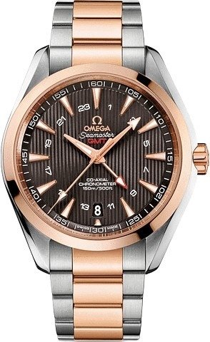 Seamaster Aqua Terra GMT Automatic Grey Dial Two-tone Stainless Steel Men's Watch 23120432206003