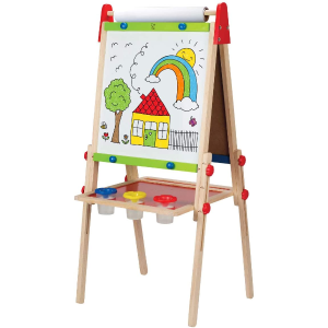Hape Award Winning All-in-One Wooden Kid's Art Easel with Paper Roll and Accessories & Hape Art Paper Roll Replacement for Kid's Art Easel Paper- 15"X 787"
