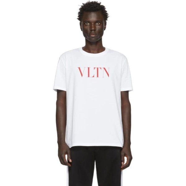 - White & Red 'VLTN' T-Shirt
