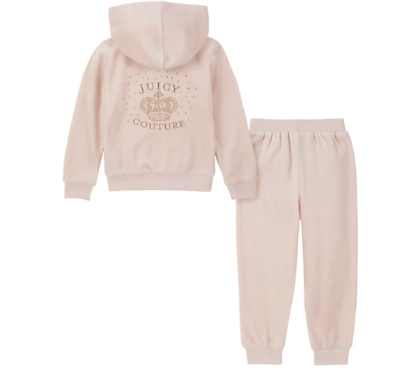 ® 2-Piece Velour Zip Hoodie and Jogger Set in Barely Pink | buybuy BABY