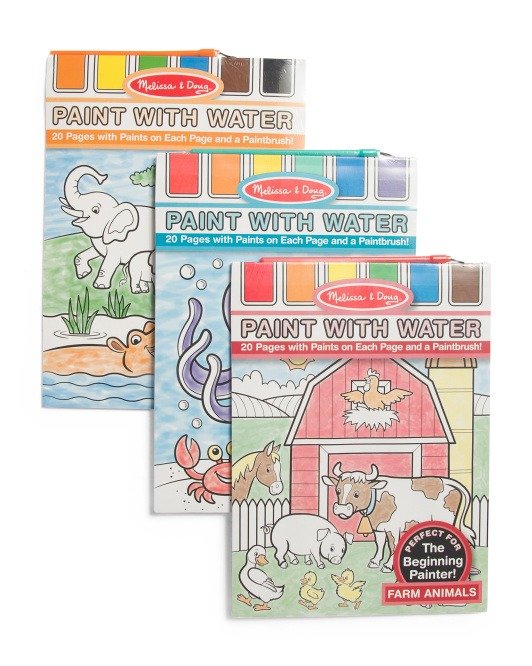 3pk Paint With Water Activity Book Set